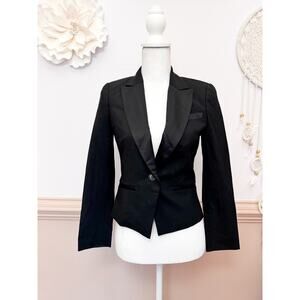 Chaiken and Capone Black Virgin Wool Tuxedo  Blazer Size 0